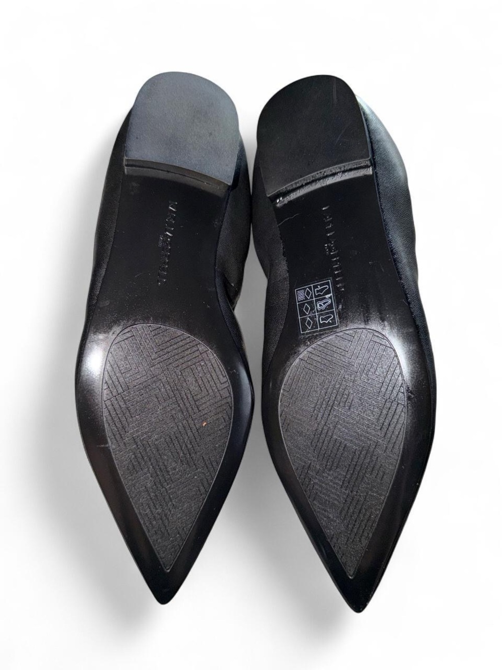 NWOT Karl Lagerfeld Black Pointed Ballet Flats with Logo Trim - Picture 4 of 5
